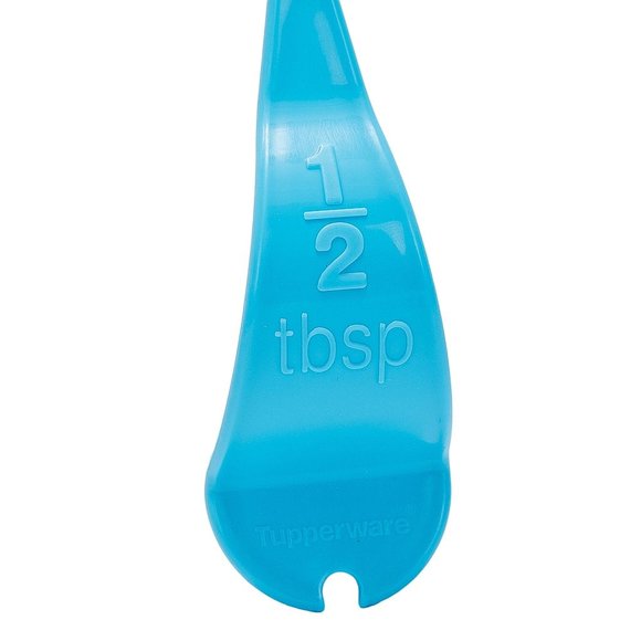 Tupperware 1/2 TBSP Measuring Spoon Aqua Blue Embossed Curved 6142 Replacement - Picture 2 of 3